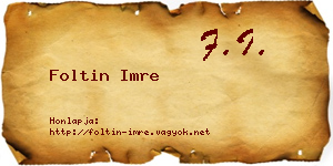 Foltin Imre névjegykártya