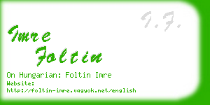 imre foltin business card